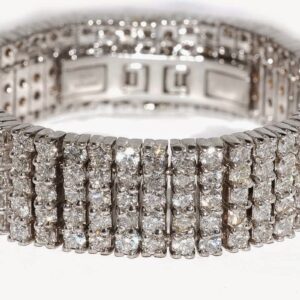 bracciale oro bianco e diamante a fasce