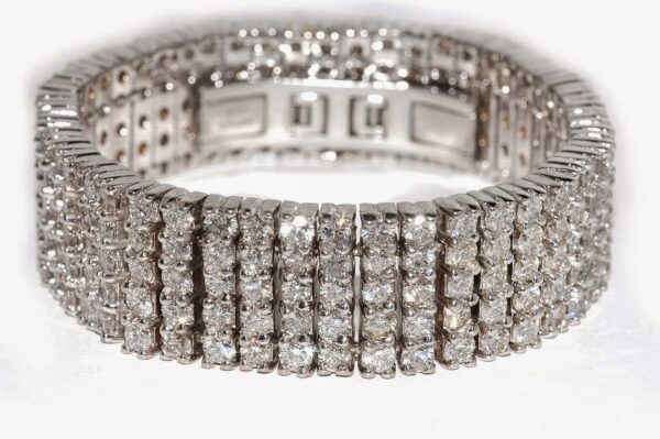 bracciale oro bianco e diamante a fasce