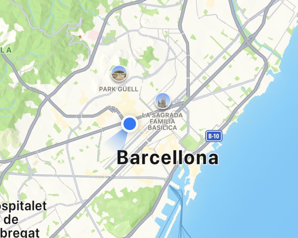 Screenshot di Barcellona nella mappa