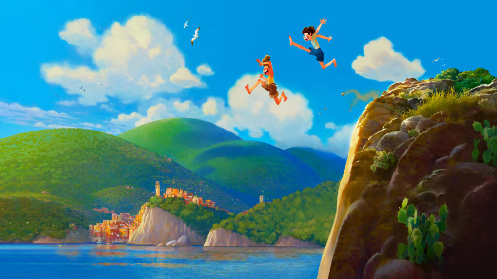 I protagonisti del film di animazione  Luca ambientato nelle Cinque Terre