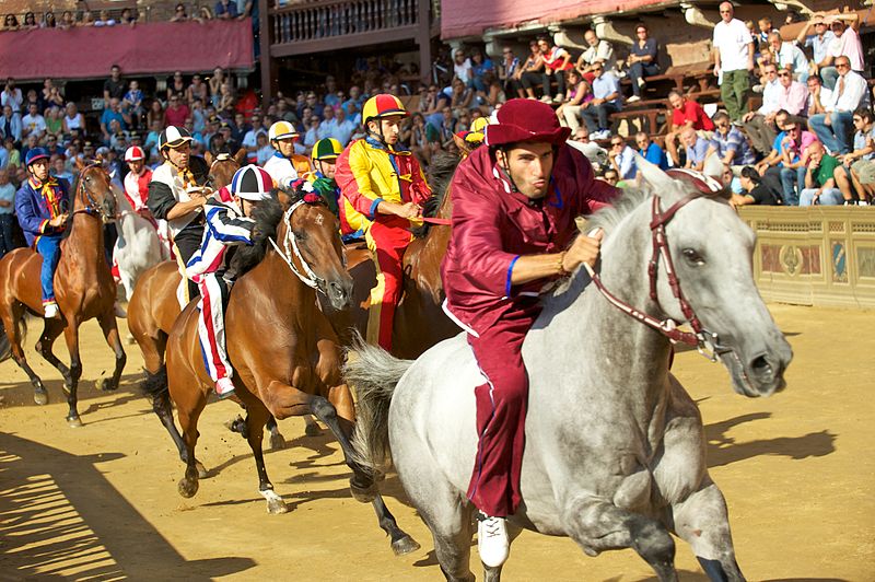 Questo è un momento rappresentativo del palio.